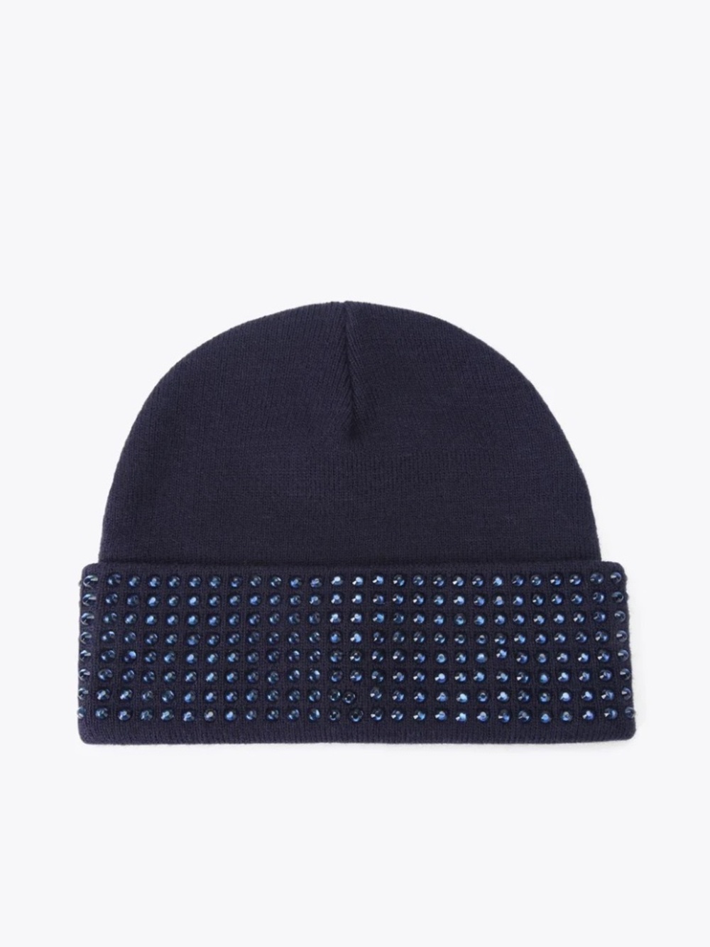 Kurt Geiger London Crystal Cuff Beanie in Navy - Picture 2 of 3